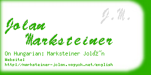 jolan marksteiner business card